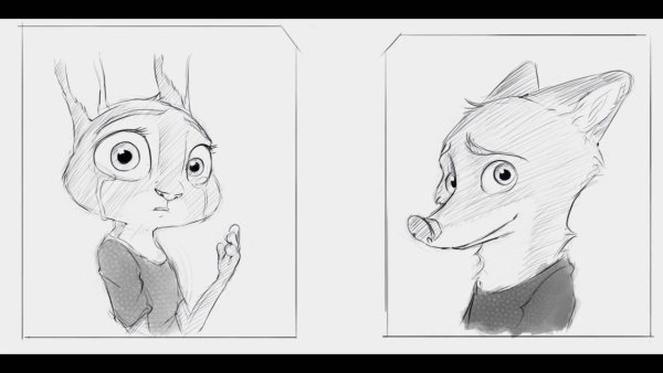 Рисунки из мультфильмов для срисовки современные Зверополис