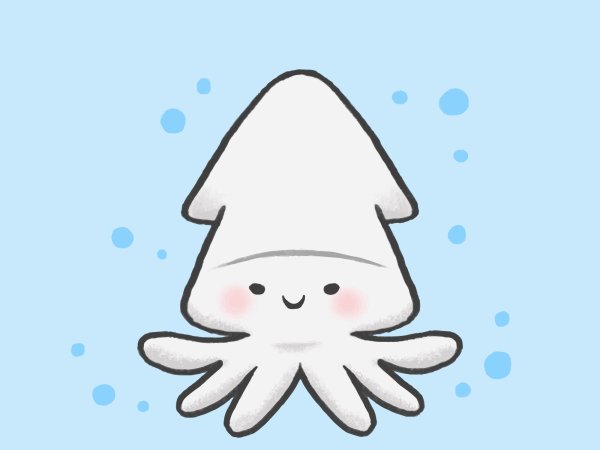 Милые рисунки кальмар