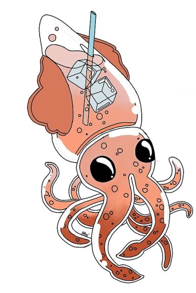 Смешной кальмар рисунок