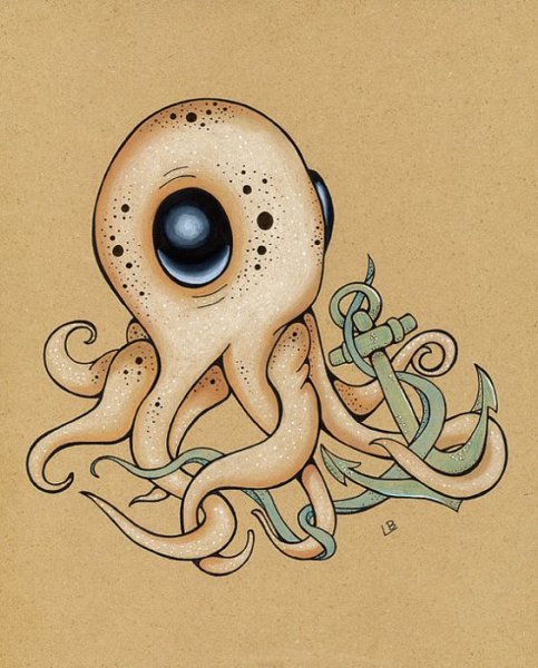 Кальмар без фона