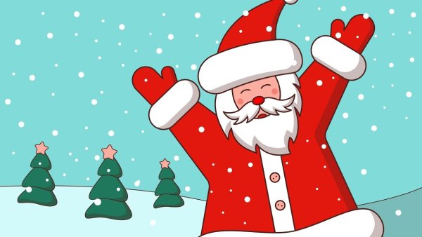 Веселый дед Мороз рисунок