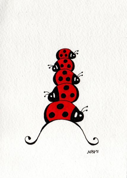 Нарисованная милая Боже коровка