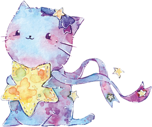 Няшные рисунки акварелью