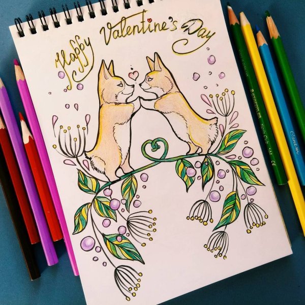 Рисунки для скетчбука корги