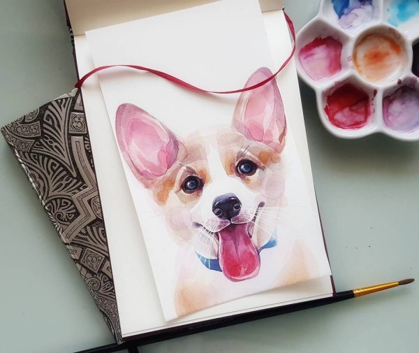 Корги для рисования в скетчбуке лёгкие