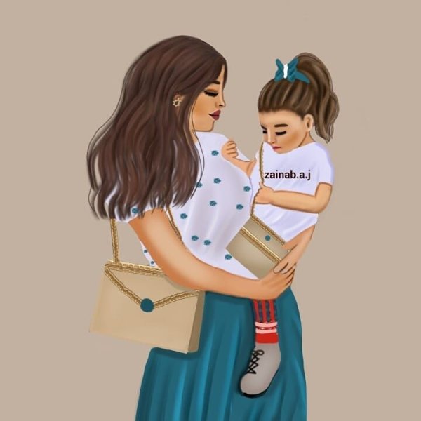 Мама с дочкой иллюстрация