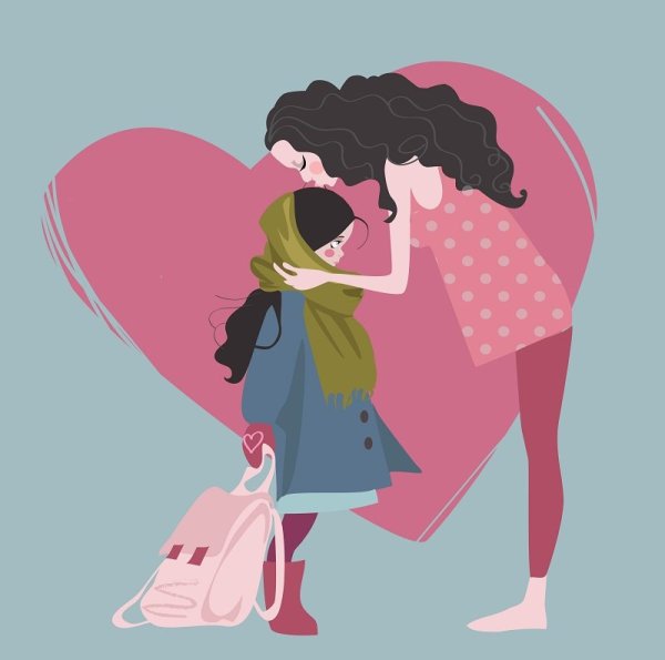 Мама с дочкой мультяшные