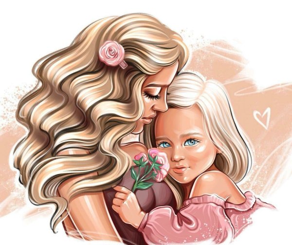 Мама и дочь рисунок