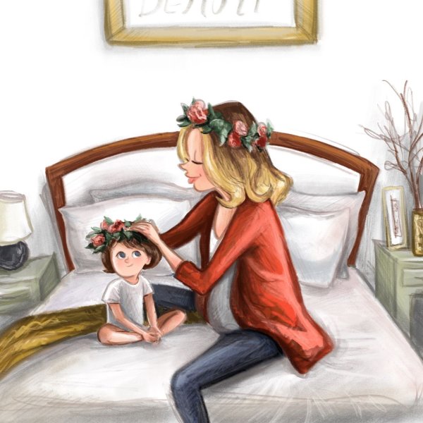 Мама иллюстрации трогательные