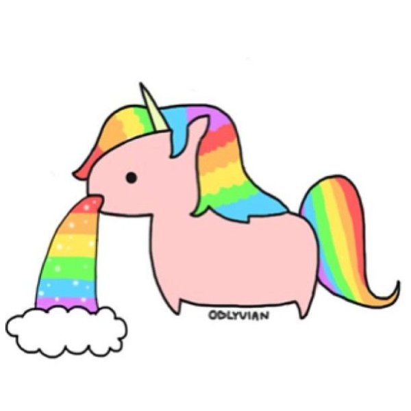 Единорог рыгает радугой