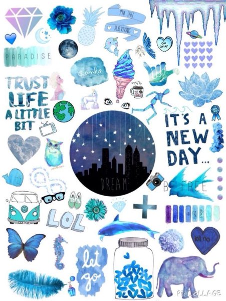 Милые рисунки для срисовки голубой