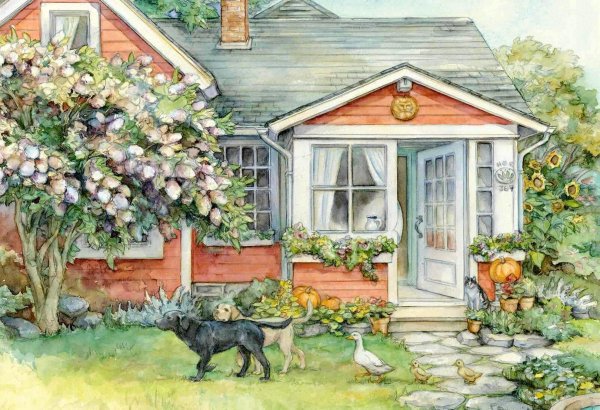 Kim Jacobs художник коттедж кошки