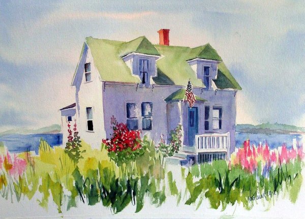 Акварельные домики