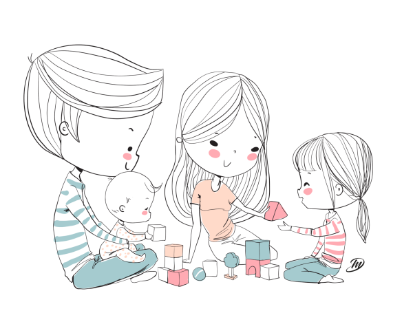 Семья милый рисунок