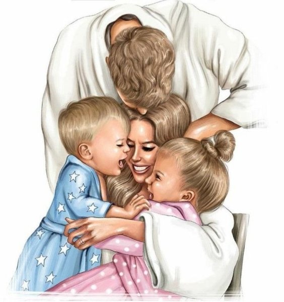 Семья животные иллюстрация