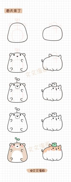 Милые поэтапные рисунки