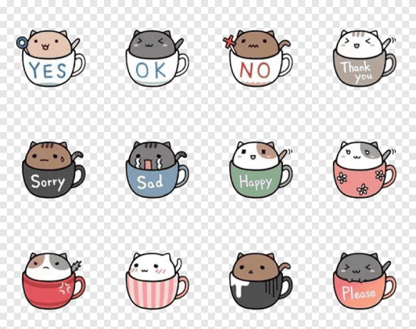 Котик в кружке для срисовки