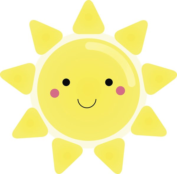 Милое нарисованное солнце