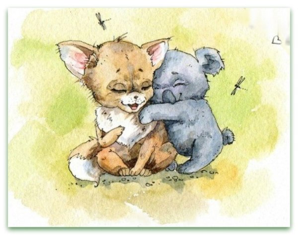 Трогательные обнимашки рисунки