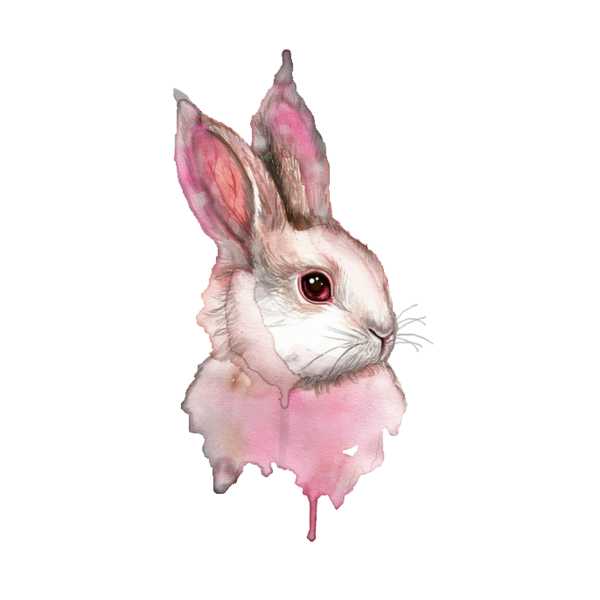 Тату кролик акварель