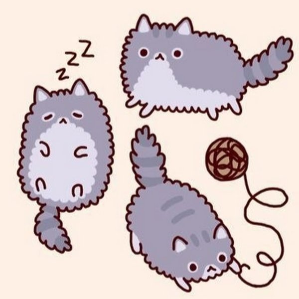 Наклейки котики Пушин