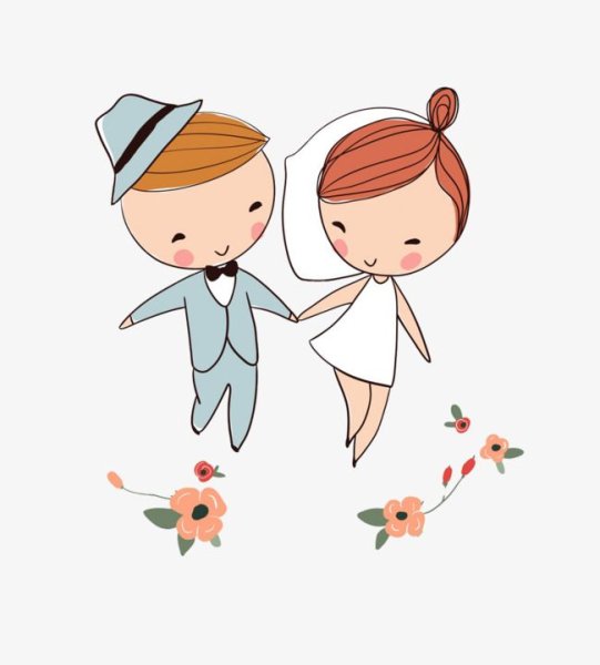 Милые иллюстрации жениха и невесты