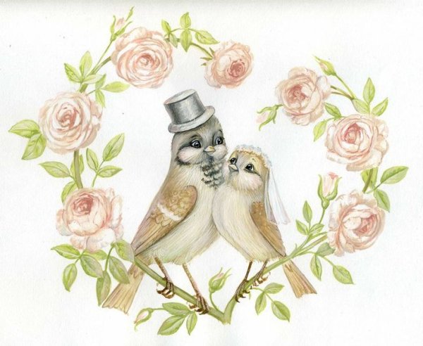 Свадебные рисунки для декупажа