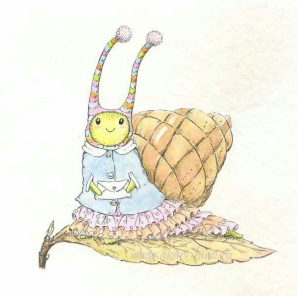 Улитка рисунок милый