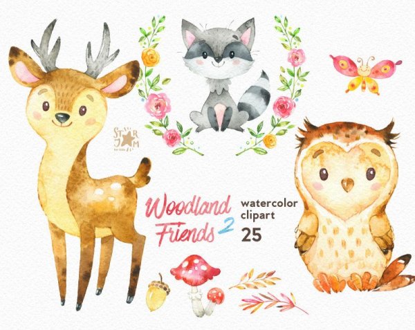 Акварельные зверюшки для детей