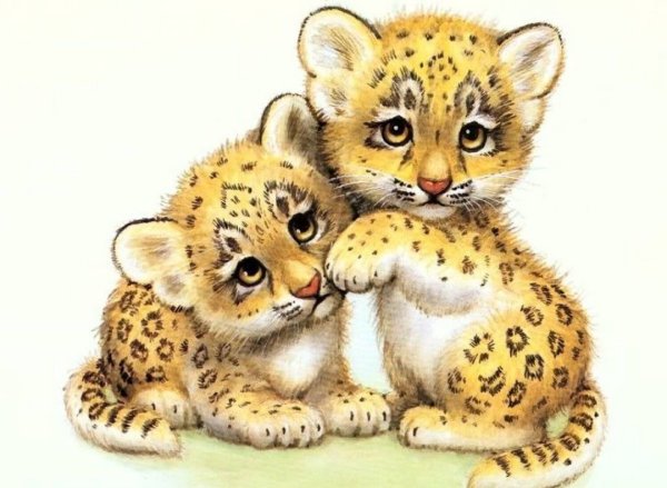 Милые мультяшные тигрята