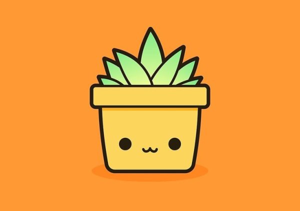 Кавайный Кактус для срисовки