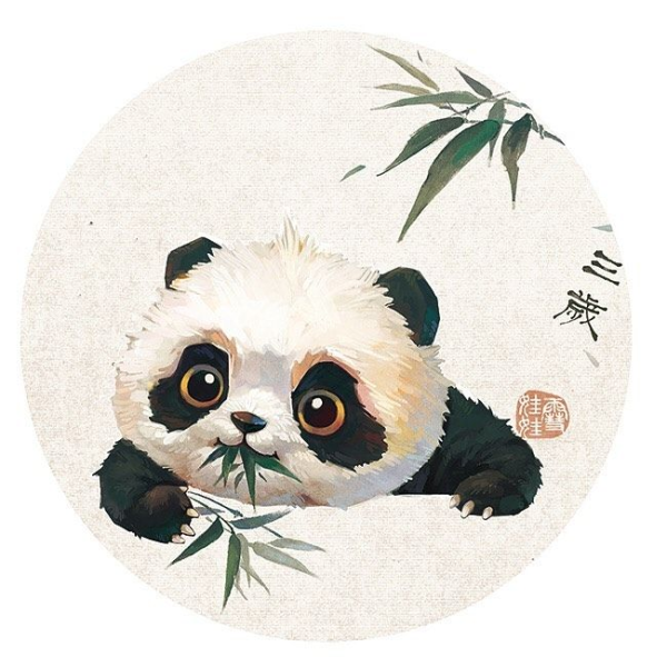 Панда акварелью