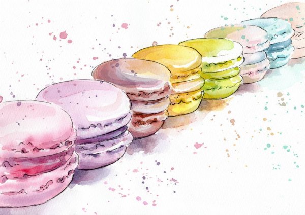 Акварельные макаронс