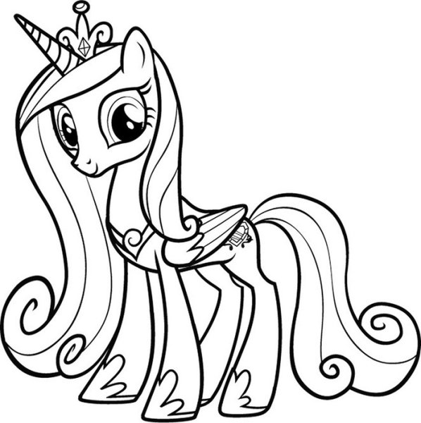 Каденс пони раскраска