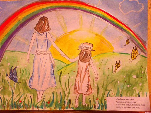 Рисунки про маму детские дошкольные