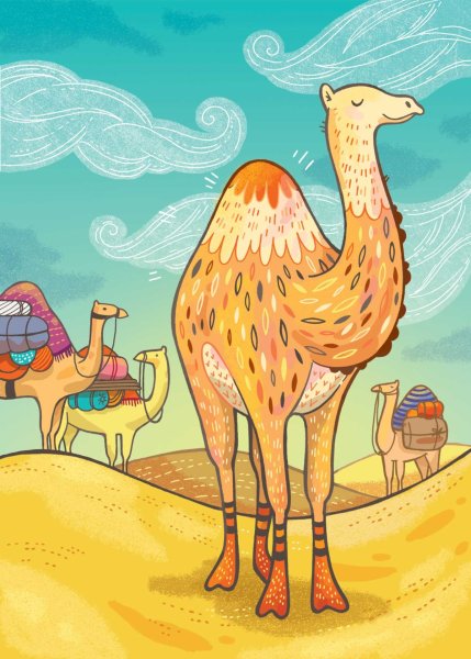 Верблюд рисунок цветной