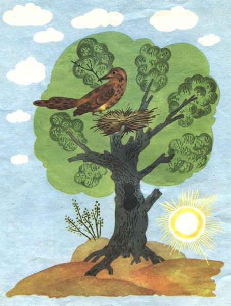 Гнездо на дереве рисунок