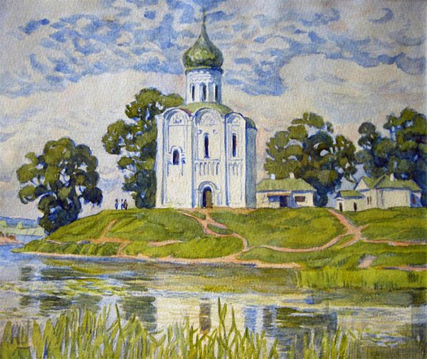 Рисование храма Покрова на Нерл