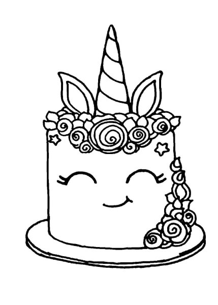 Торт раскраска для детей