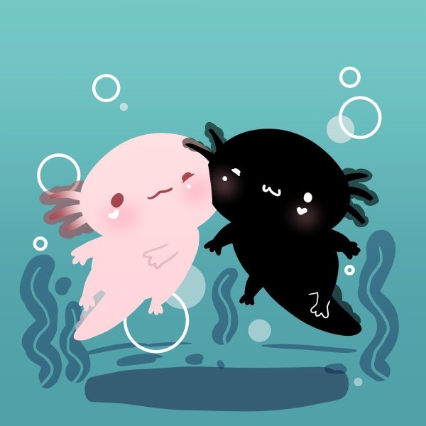 Кавайный аксолотль