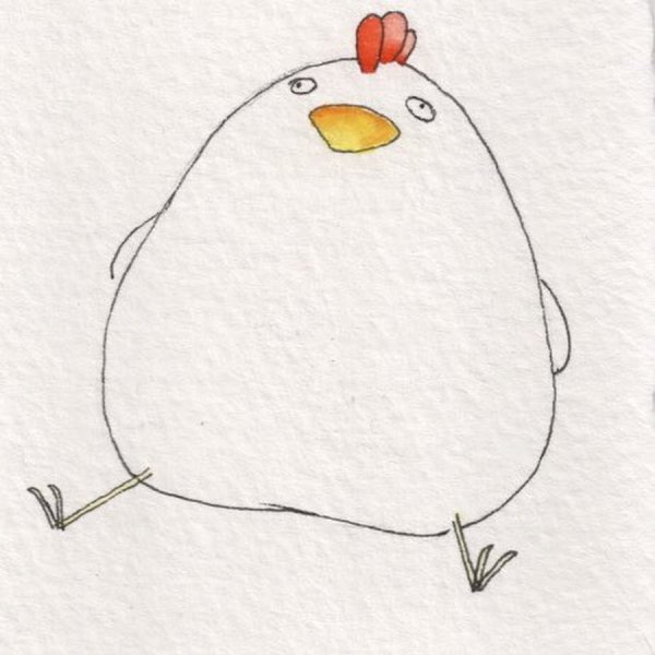 Милая курица рисунок