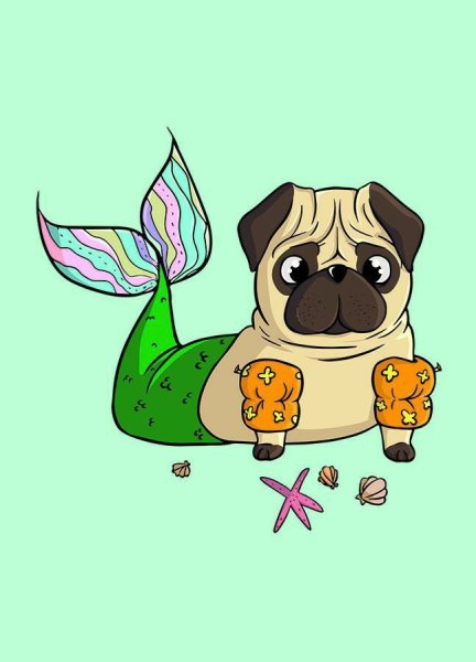 Мультяшные мопсы