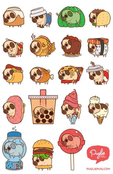 Puglie Pug Стикеры