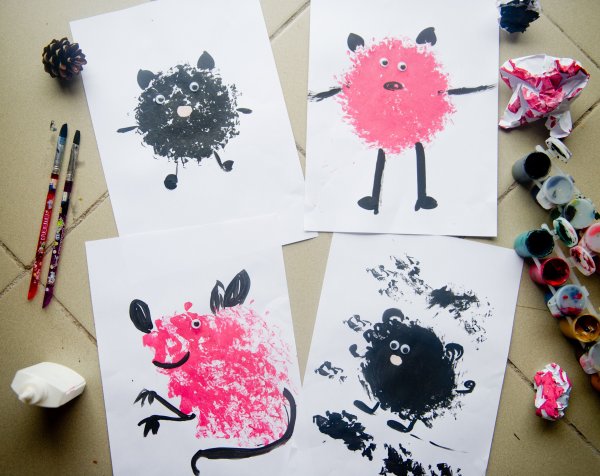 Рисование на смятой бумаге для детей