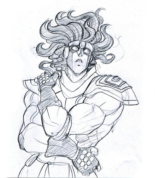 Джоджо Стар платинум черно белая