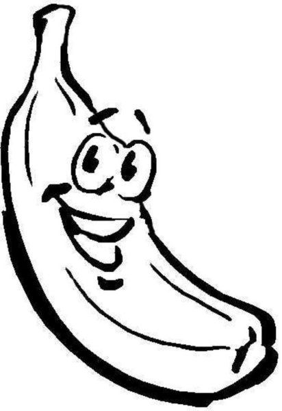 Банан раскраска