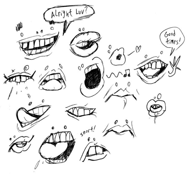 Рисование мультяшного рта