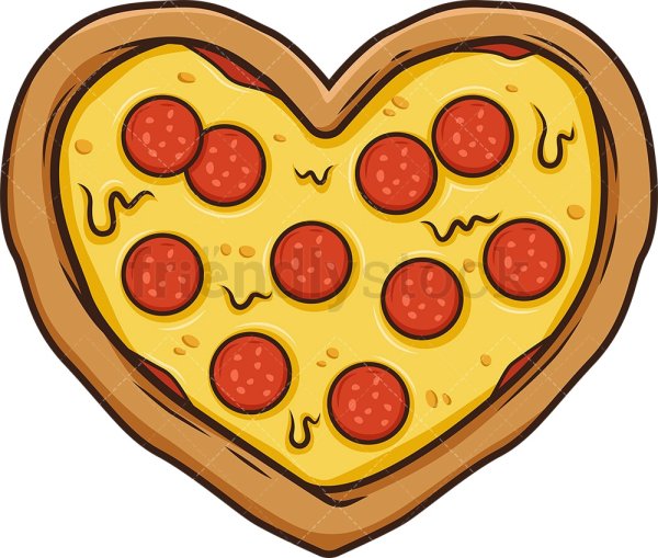 Пицца пепперони мультяшная