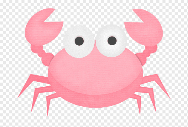 Морской Крабик нарисованный розовый