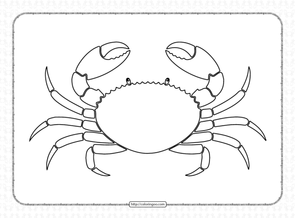 Краб контурный рисунок